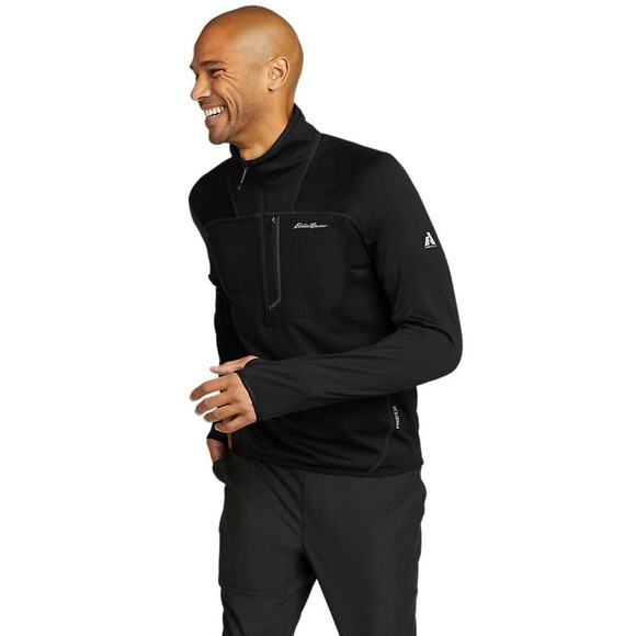 Eddie Bauer Men's High Route Grid Air 1/4-Zip Sweatshirt Black Outdoor Sz M - Picture 15 of 15